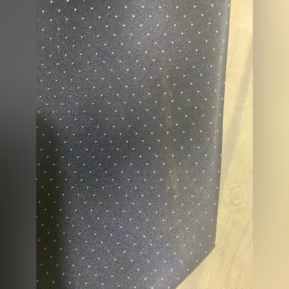 Puritan Tie Clip On Mens 20” Long Blue White Pin Dots Necktie - Picture 3 of 5